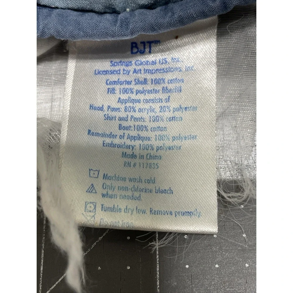 Blue Jean‎ Teddy Bear Crib Quilt Toys Holding Sail Boat Baby Blanket 38